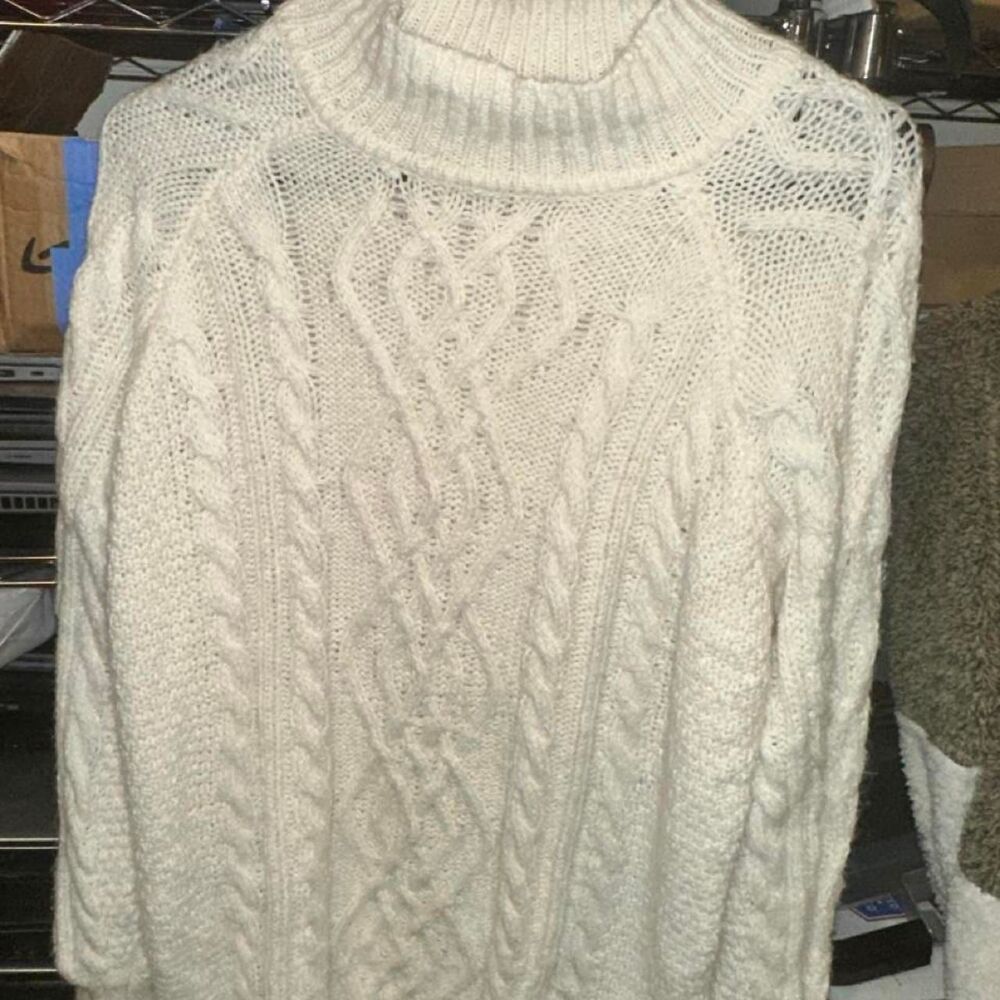 Workshop Republic Clothing Womens White/Cream Jumper Turtleneck Sweater Pullover